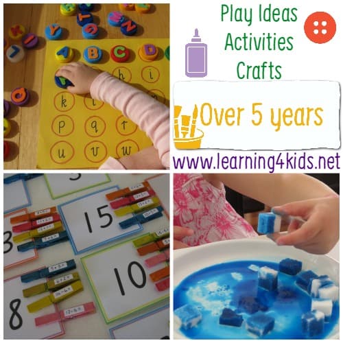 Play Ideas and Activities for over 5 Years