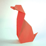 origami sitting dog