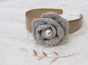 Crocheted Rosette Headband Flower