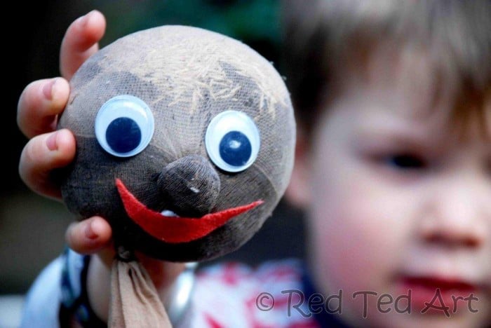 Grass Heads for Kids - a GrassHead is so so easy to make and super fun to watch grow and care for. A great art come science activity for kids. Teaching them about looking after plants too! How to Make Grass Heads!