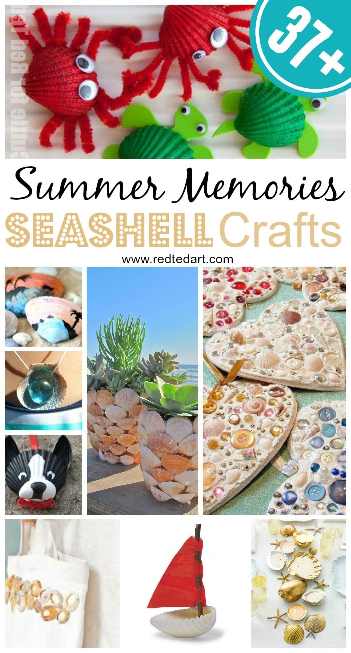 Seashell Craft Ideas - over 37+ ideas to keep you Summer Crafts Happy. Love all these shell crafts for kids and grown ups.. a wonderful way to create the best summer keepsakes! #shells #summer #summercrafts #crafts #seashells #beach #projects