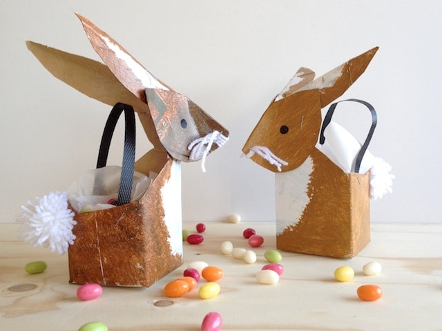 Milk Carton Crafts - bunny baskets