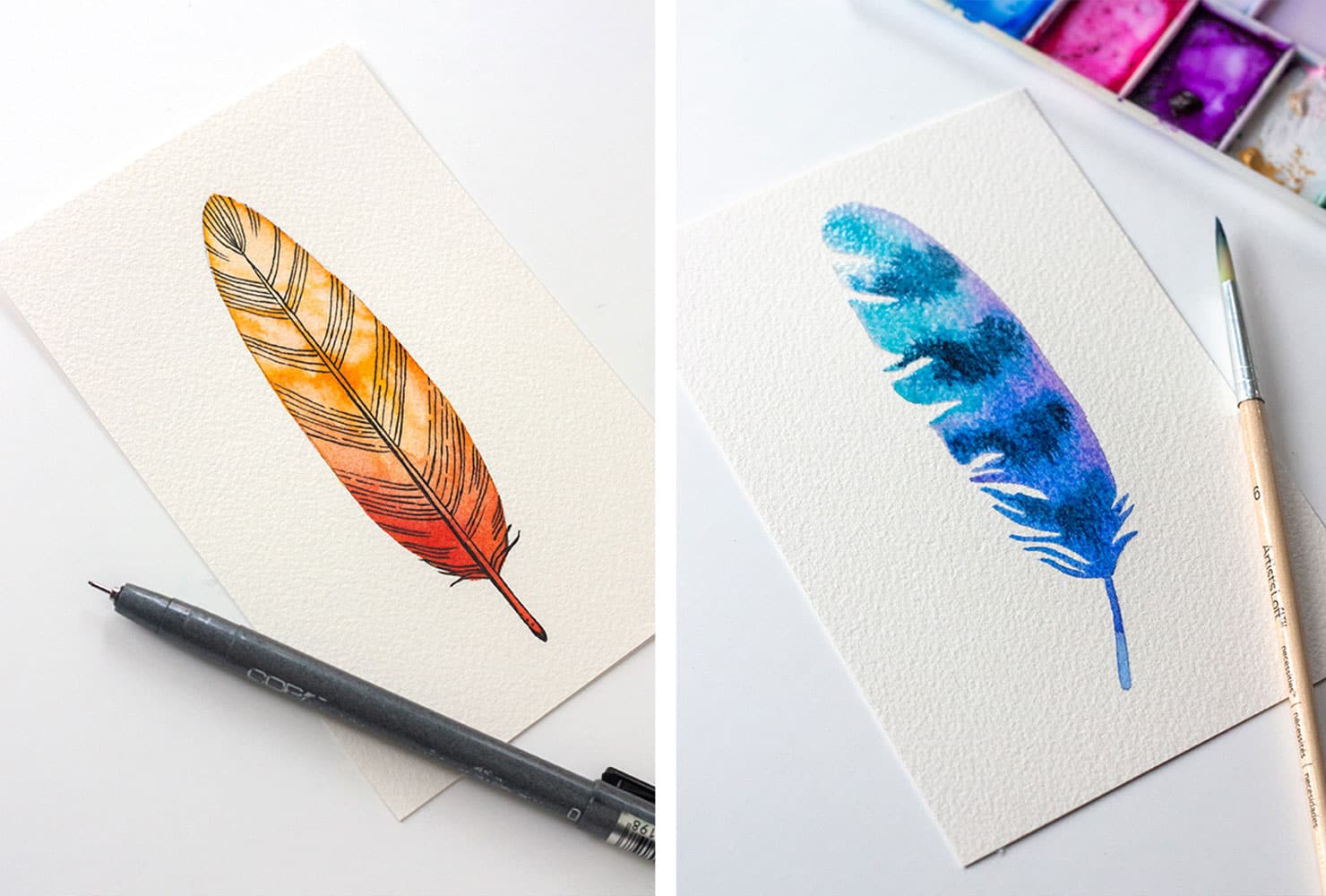 diy room decor feather painting500