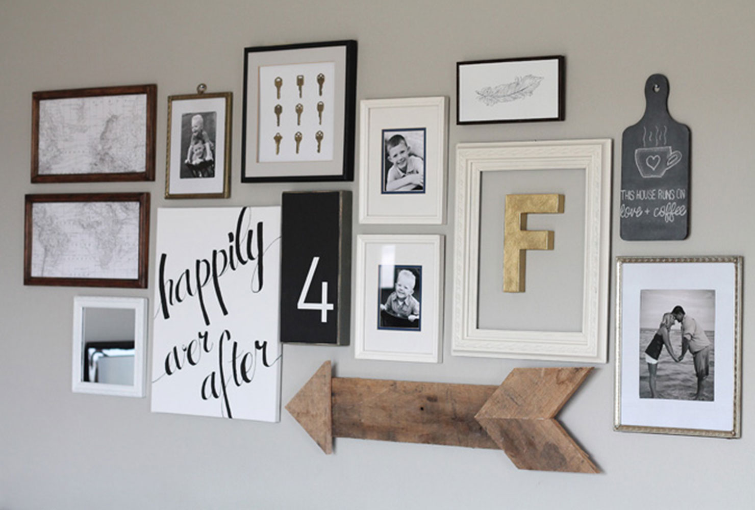 diy room decor neutral colored gallery wall500