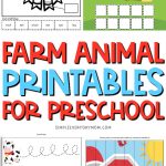 farm animal printable worksheet collage with the words farm animal printables for preschool 