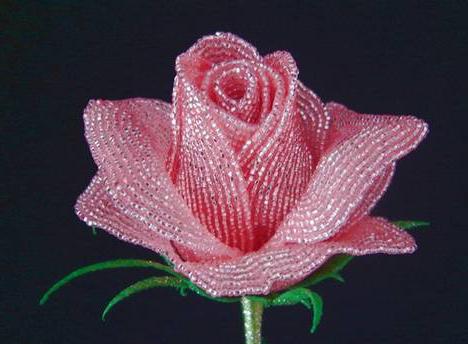 роза из бисера мастер класс схема