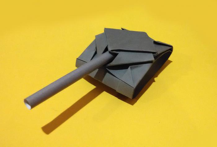 оригами танк из бумаги