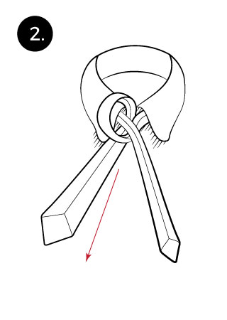 Pratt Knot Tying instructions step 2