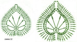 Схемы вязания листьев и цветов